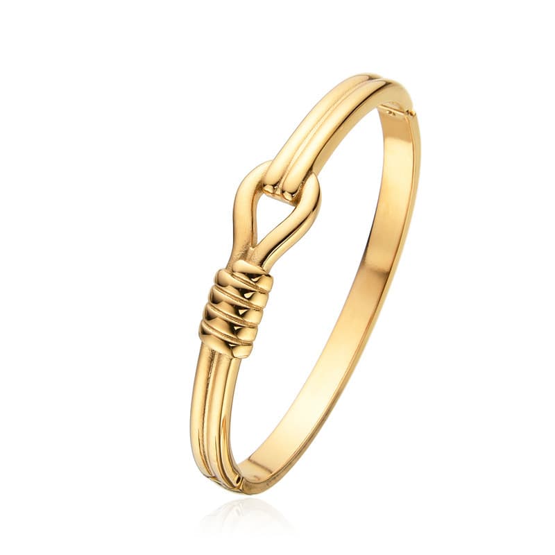 Hollow Simple Titanium Steel Bracelet Light Luxury Gold Plated Smooth Fashion Stainless Steel Bracelet