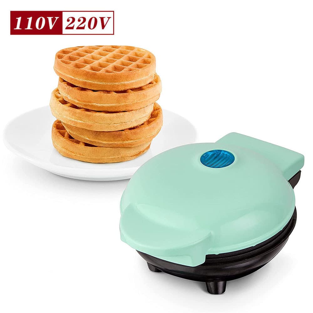 US standard 110v mini round heart shaped breakfast machine cross border home waffle maker round cake machine waffle maker