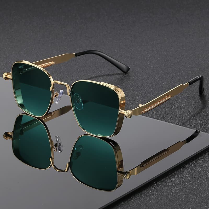 Men's Sunglasses Small Frame Retro Steampunk Style Men's Sunglasses Universal Personalized Steam Metal Sun Glasses
