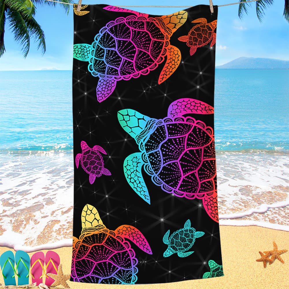 Fashionable thickened seaside swimming absorbent large towel, ultra-fine fiber, heat transfer digital printed beach towel, bath towel