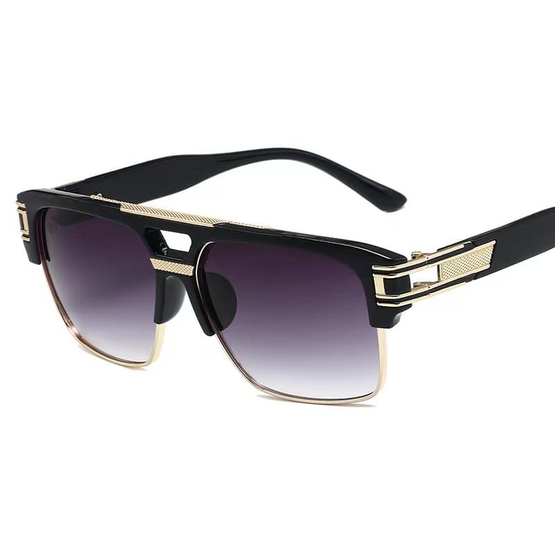 Unisex Metal hinged outdoor sports sunglasses Men's square frame retro trend sunglasses Women's fashion cool glasses