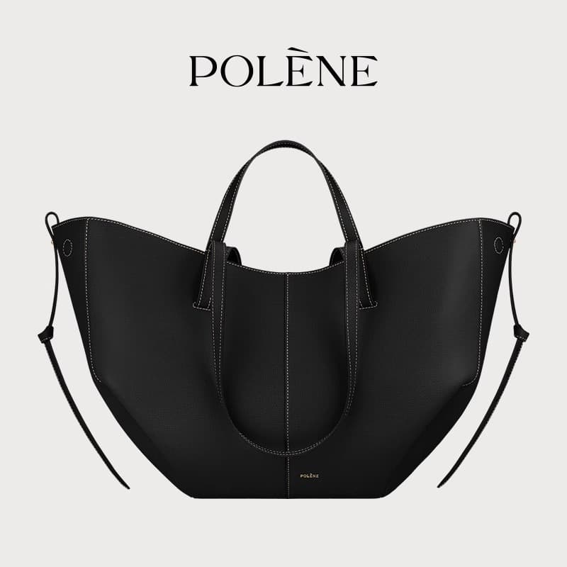 Sac cabas POLENE Wing Tote grande capacité pour femme, porté épaule ou à la main.