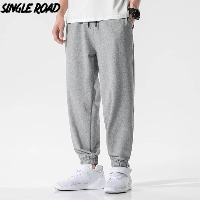 Single Road Mens Sweatpants Men Basic Blank Solid Baggy Joggers Running Sports Pants Trousers Casual Grey Jogging Pants