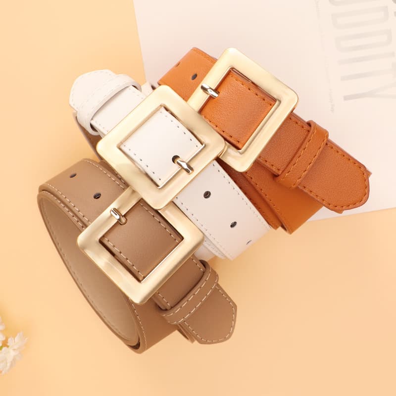 simple versatile belt women's fashionable high-end alloy women's belt decorative jeans belt