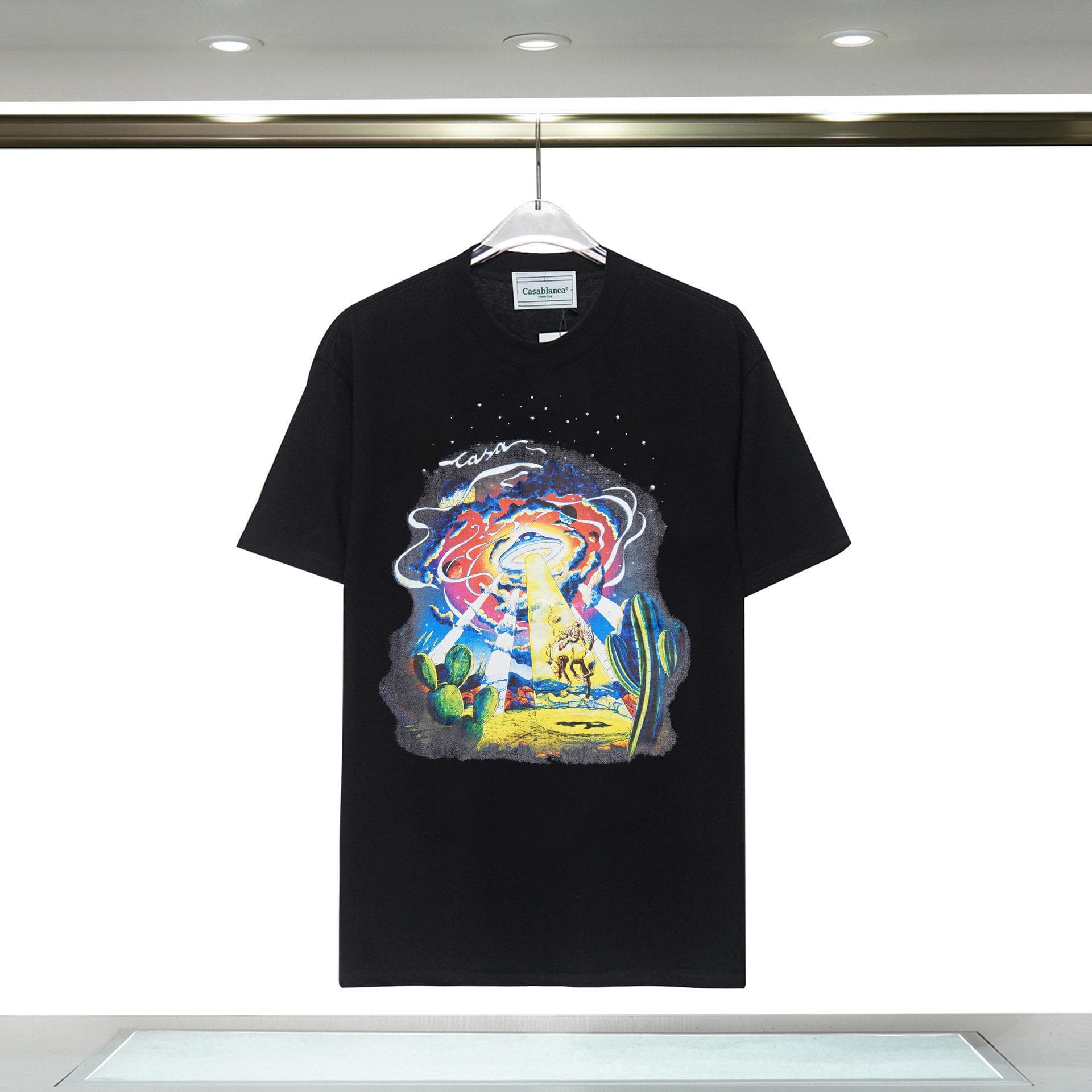 Vêtements pour hommes 24 nouveaux styles Illusion Gate Letter Printing T-shirt à manches courtes à col rond personnalisé