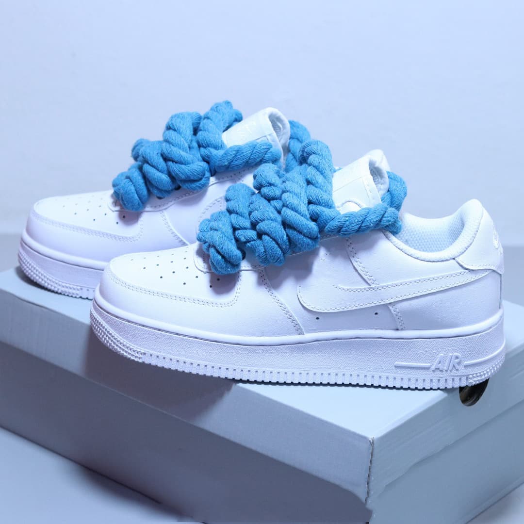 Baskets en corde transfrontalières à lacets épais pour femmes, style Air Force One édition limitée, décontractées pour hommes