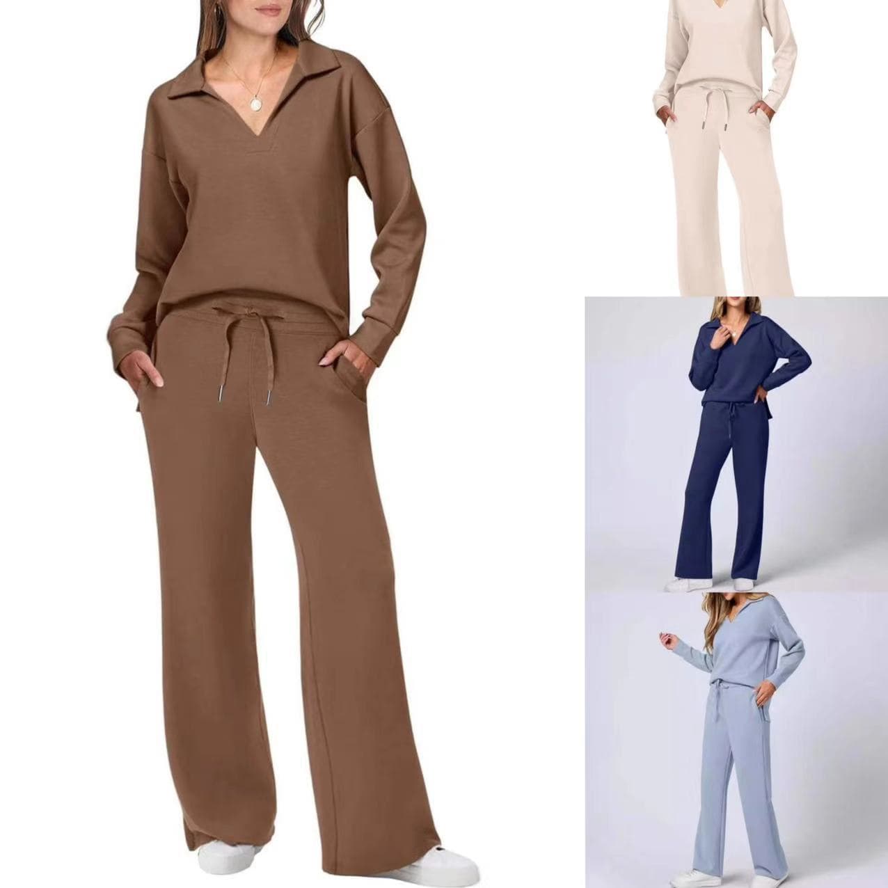 Women's Clothing 2024 autumn and winter solid color lapel new casual professional suit for women