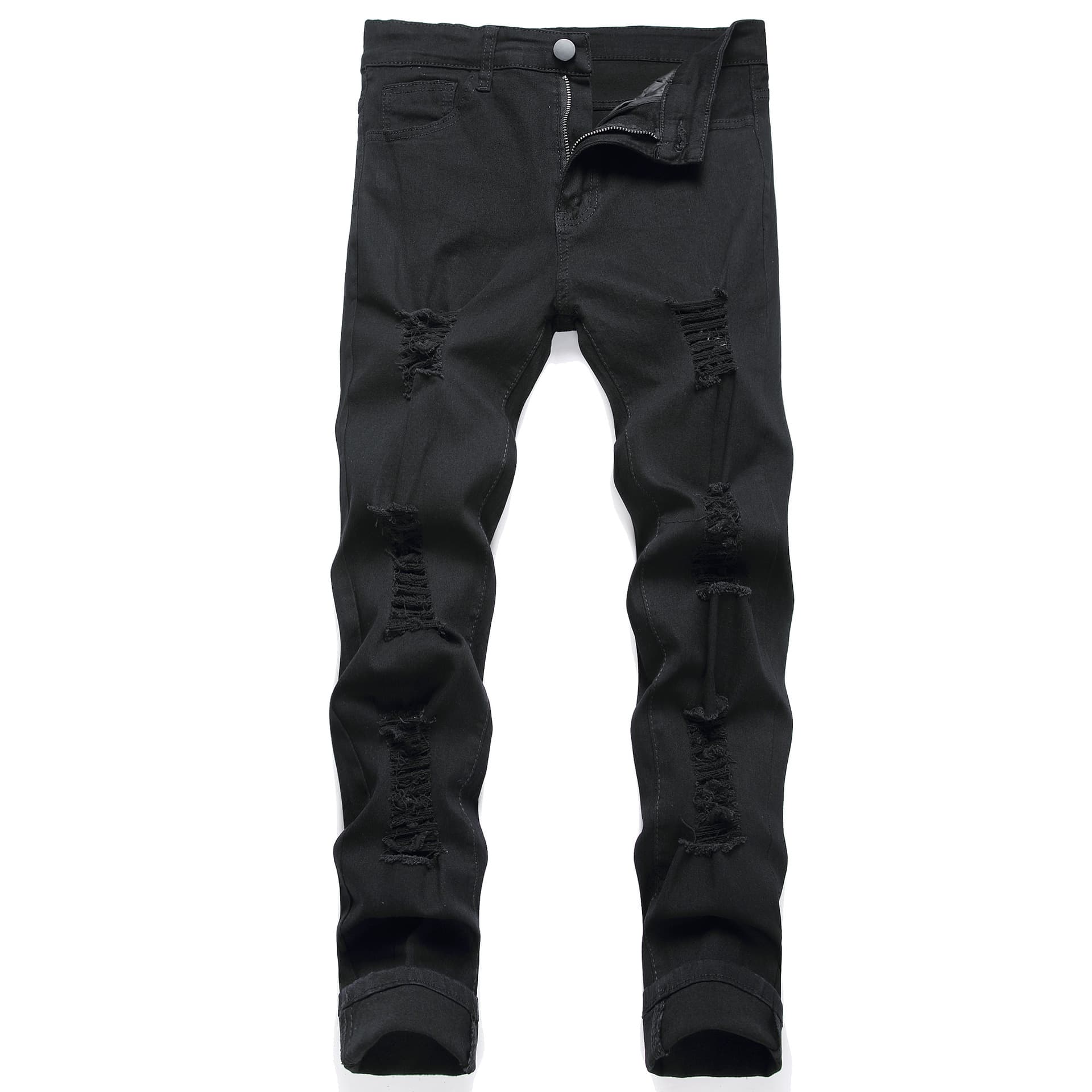 2024 Tight Elastic Casual Black Men's Jeans