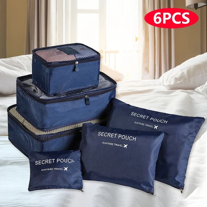 6pcs Travel Storage Bag Set Portable Foldable Lage For Shoes Packing Clothes Tidy Organizer Wardrobe Suitcase Pouch