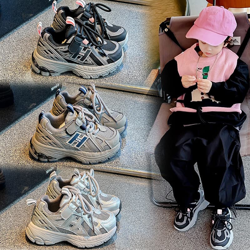 2024 Autumn Children's Sports Mesh Breathable Women's Baby Casual Fashionable and Versatile Boys' Single Shoes