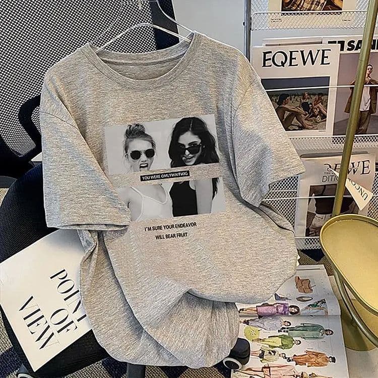 Women's Fashion Loose Large Size Fashion Trend T-shirt