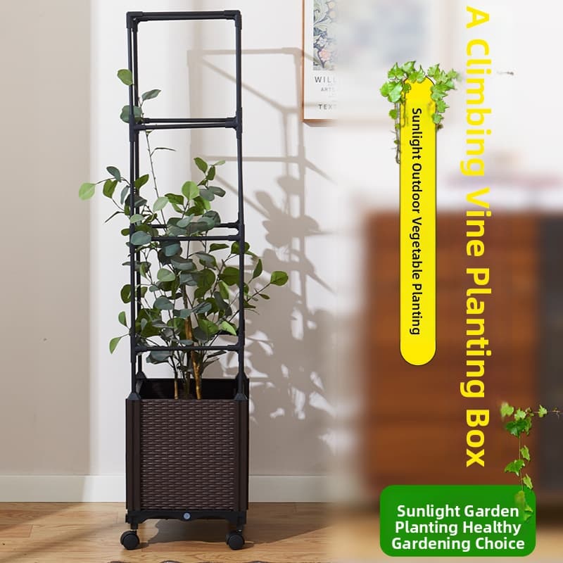 Thickened Rectangular Climbing Vine Planting Box For Home Rooftop Balcony Outdoor Flower Pot Combination