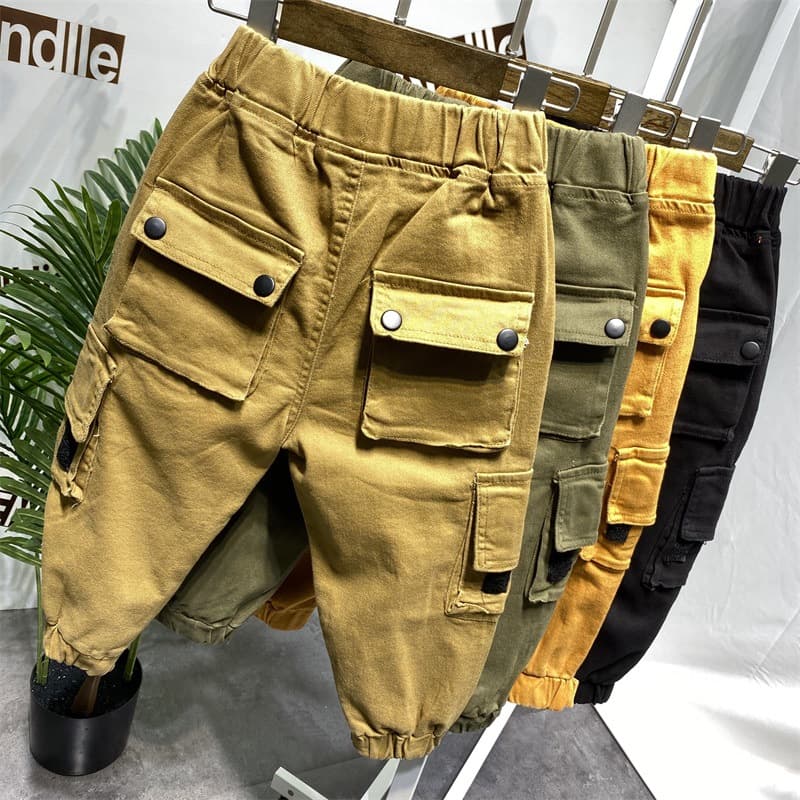 Mother&Kids Boys' Cargo Pants Children's Casual Cargo Pants For Young Children