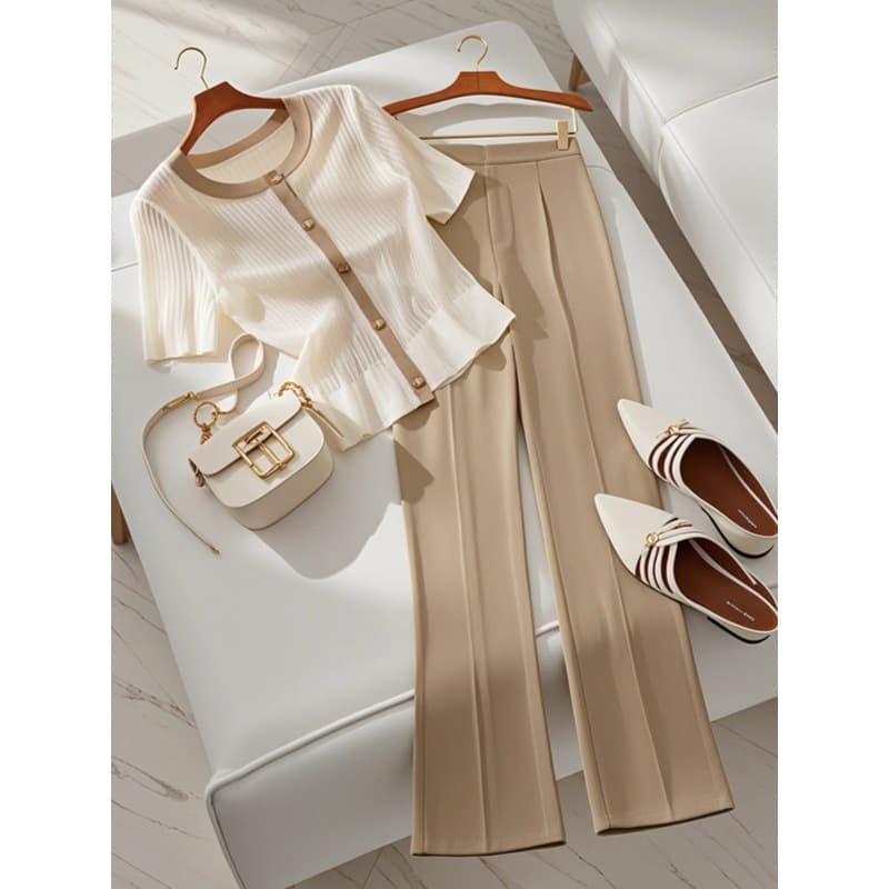 Women's Clothing with a unique sense of design, niche, fashionable, slim, two piece suits for summer