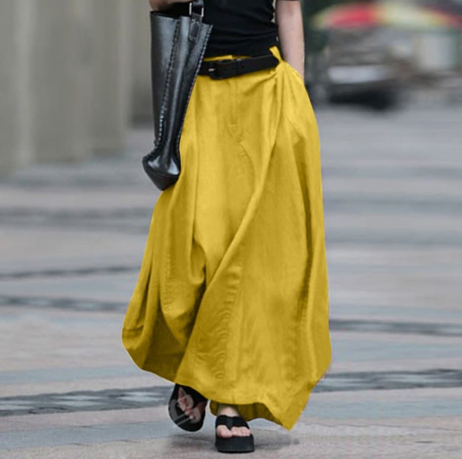 Women's Clothing Half Length Skirt Big Swing Skirt A Line Skirt High Waist Slimming Plus Size Women's Dance Long Skirt Large Stock