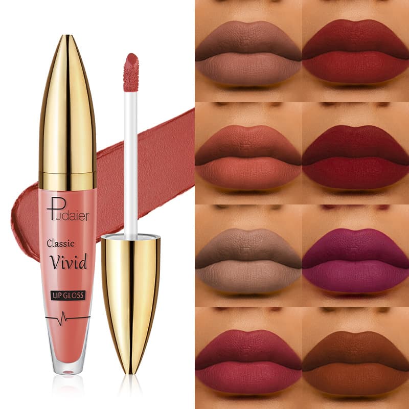 Pudaier matte liquid velvet nude lip gloss lipstick