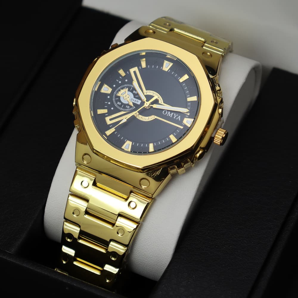 Men's Square Waterproof Watch Dial Stainless Steel Strap Business Watch With Calendar