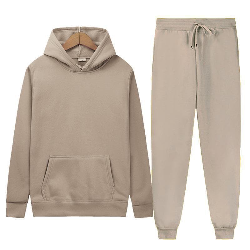 Men's Clothing autumn and winter new style trend all match hooded pullover sweater suit men's thickened loose running volume spring and autumn sweater