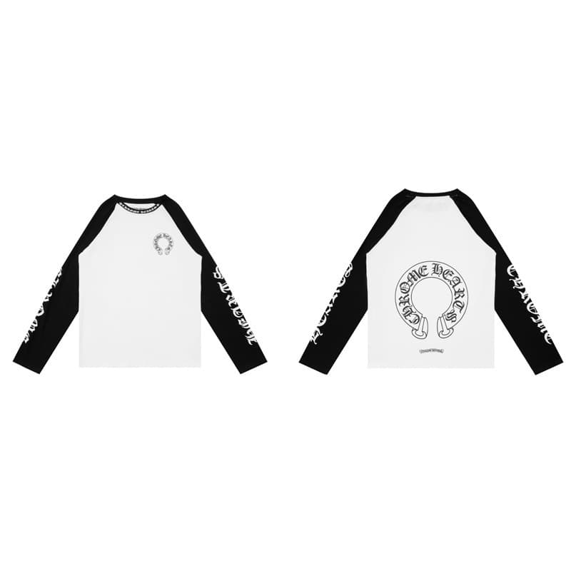 Collection de t-shirts à manches longues unisexes en pur coton double fil de haute qualité Chrome Heart