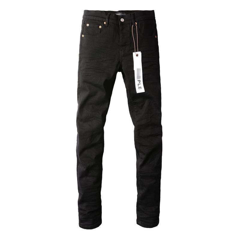 Jeans droits brodés et écussons pour hommes - Denim