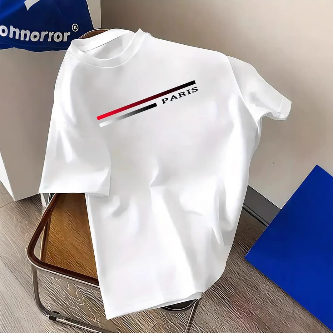 Men's Clothing 2025 Foreign Trade Independent Station Summer Unisex Letter Printed Short Sleeved T Shirt