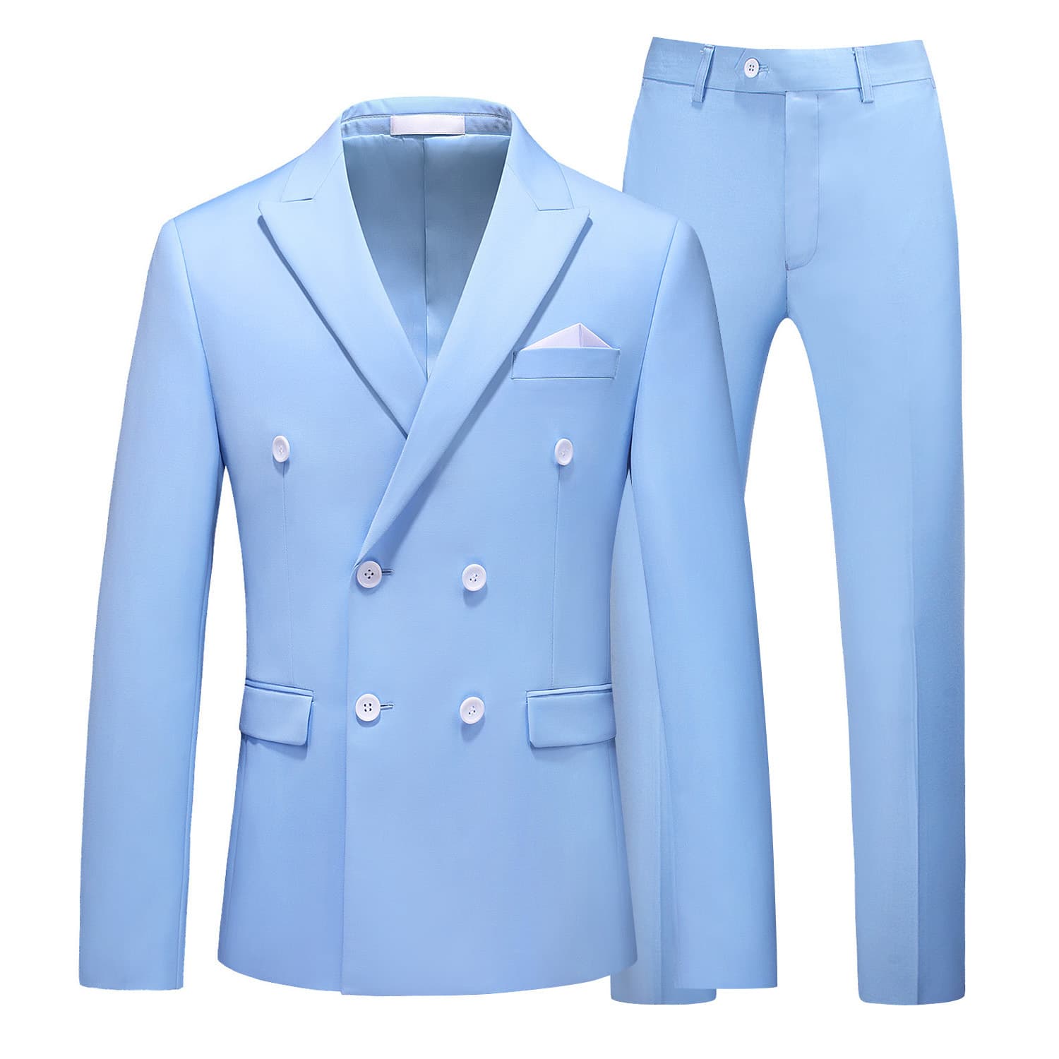 Men's Clothing new men's large size suit two piece double breasted solid color hollow suit