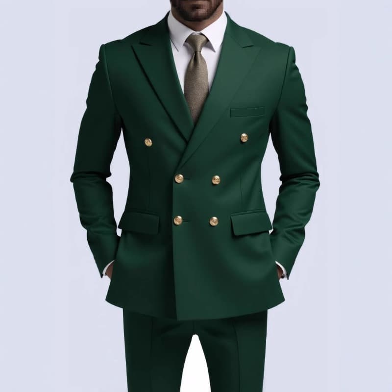 Men's Fit Double-Breasted Blazer Slim Cut Versatile Business to Casual Transition 14 Sophisticated Colors Xs-3Xl