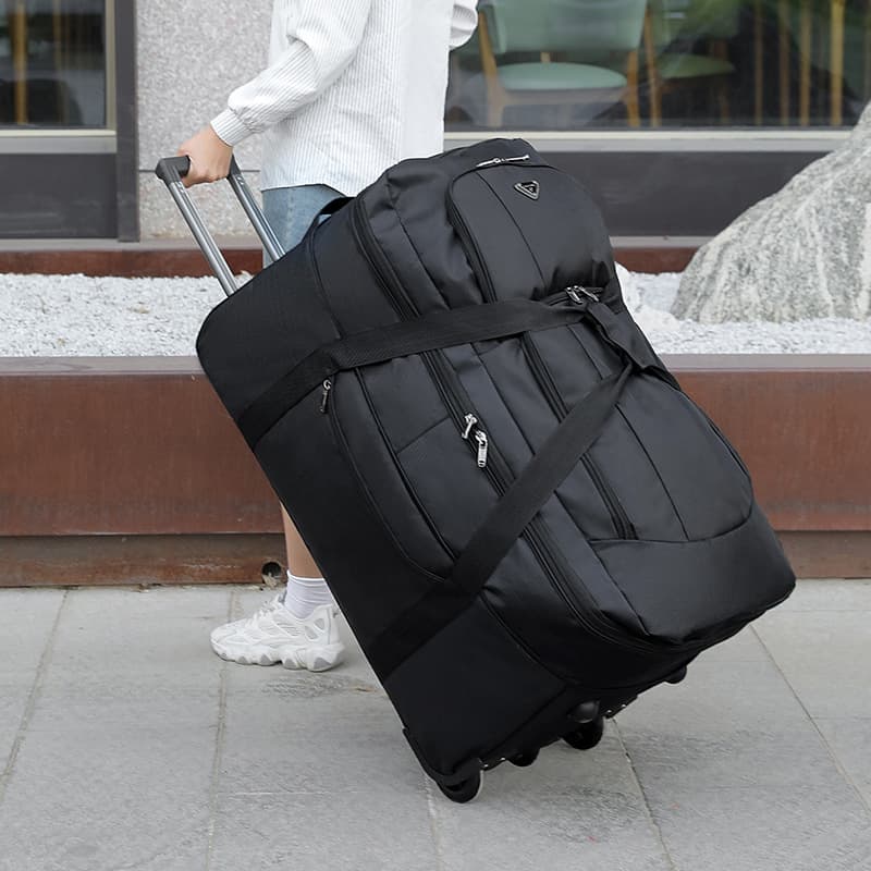 Extra large Oxford cloth trolley bag, checked in travel box, unisex travel bag, can be stored and folded luggage bag