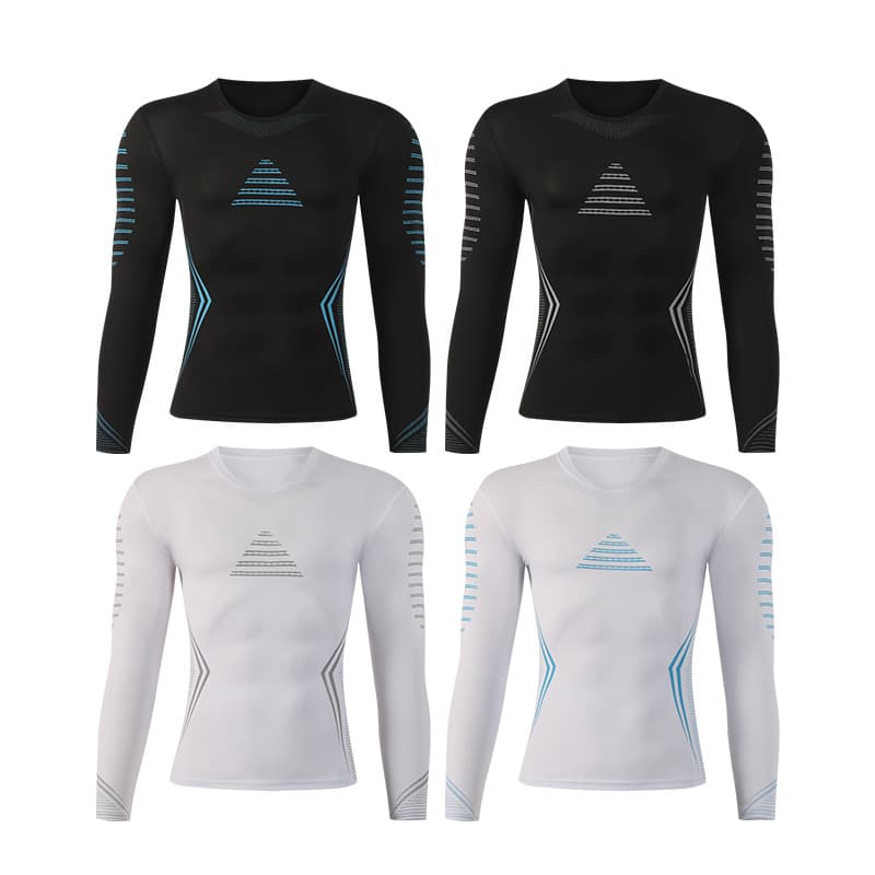 Men's Clothing Outdoor Sports Tights Quick Drying Clothes Elastic Breathable Perspiration Cycling Running Fitness Clothes Long Sleeved Tops