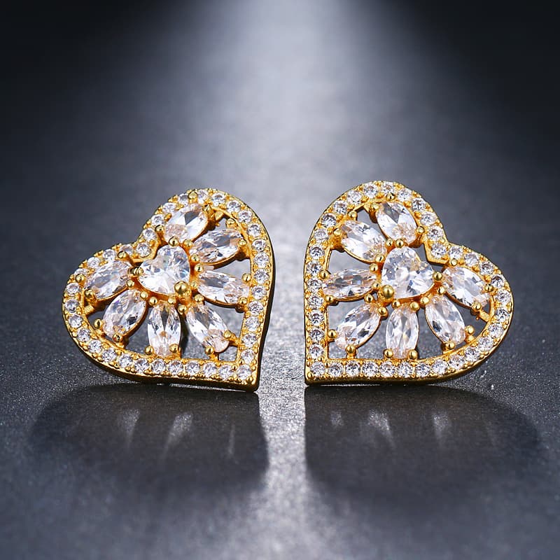 Unisex Single Product Zircon Earrings Inlaid With Sweet Love Earrings