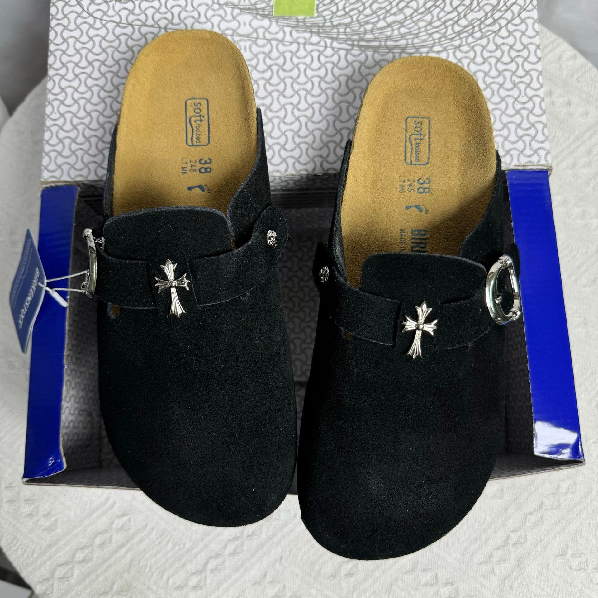 Pantoufles en cuir et liège polyvalentes Baotou Core à fond épais Original Boken Cool pour femmes Vêtements d'extérieur Lazy Half Trak