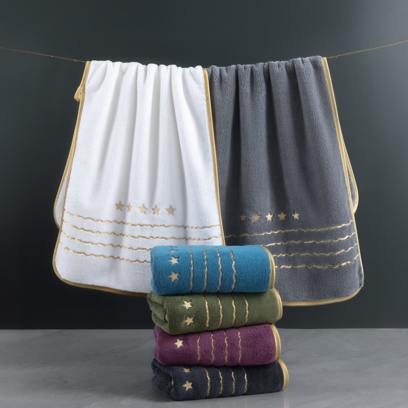 Towel Set Coral Fleece Fine Woven Bath Towel