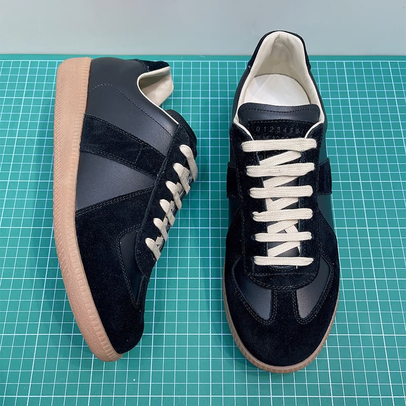 Chaussures d'entraînement Margiela Couple MM6, en cuir de vachette pleine fleur, résistantes à l'usure, antidérapantes et confortables. Baskets d