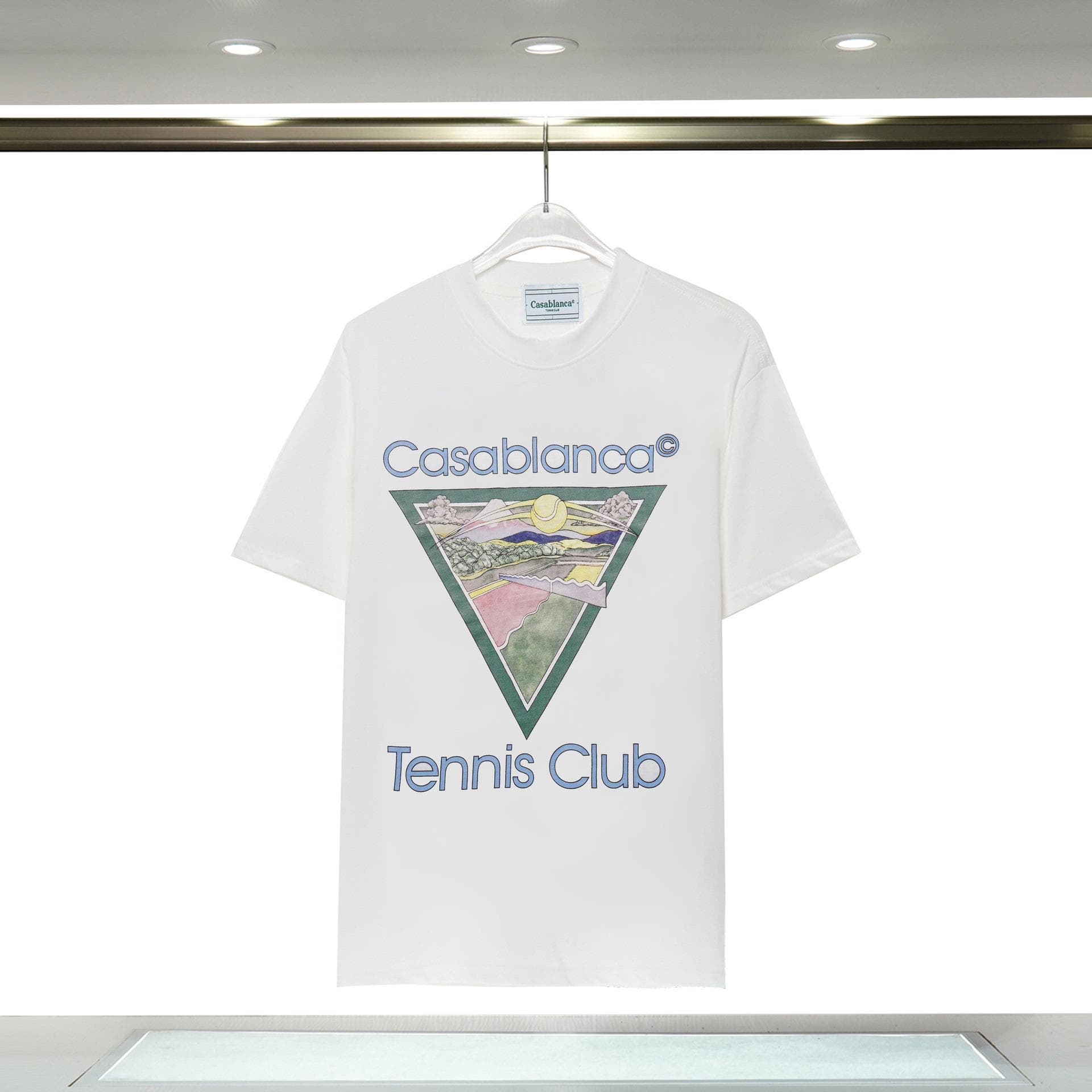 Vêtements pour hommes 24 nouveaux styles Illusion Gate Letter Printing T-shirt à manches courtes à col rond personnalisé