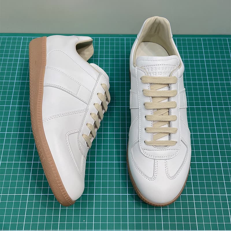 Chaussures d'entraînement Margiela Couple MM6, en cuir de vachette pleine fleur, résistantes à l'usure, antidérapantes et confortables. Baskets d