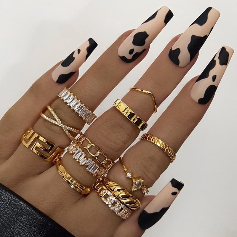 Beauty Health Nail Art Patch Wear Nail Finished Nail Art Ballet Armor Frosted Leopard Print Press On Nails