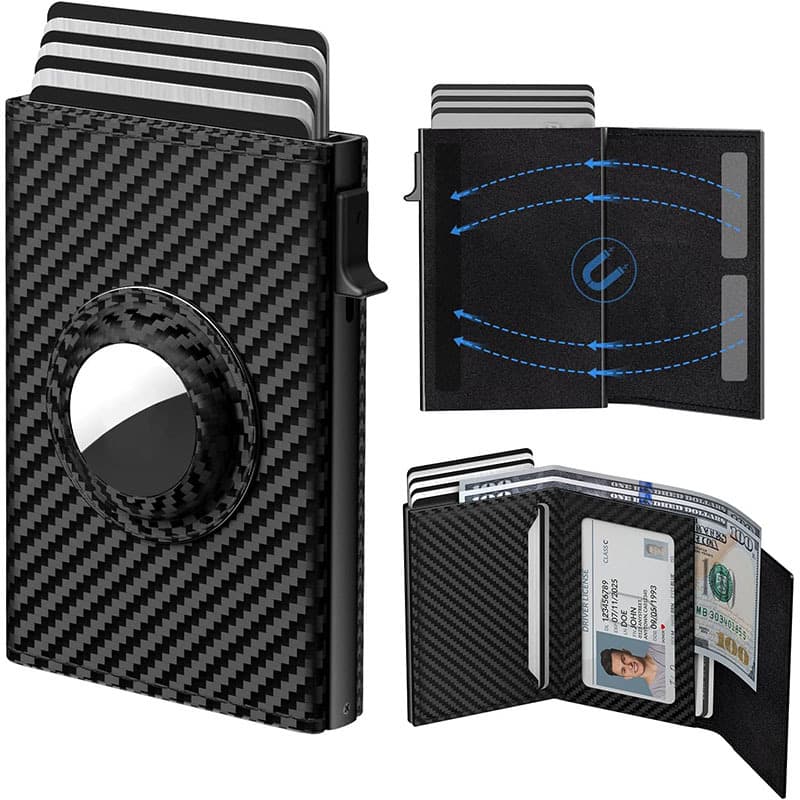 Microfiber Oil Wax Men's Wallet Tri-fold Rfid Anti-theft Brush Automatic Pop-up Card Bag