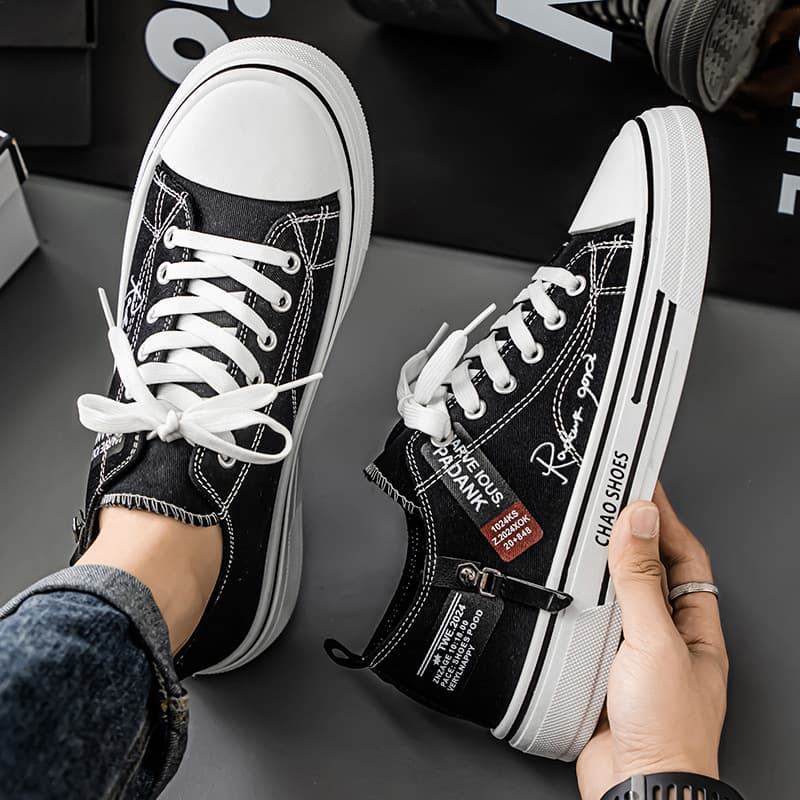 Men's Classic Canvas Sneakers - Breathable Round Toe Casual Shoes With Rubber Sole For Spring And Summer Classic Cloth Shoes Light Soft Bottom Shoes