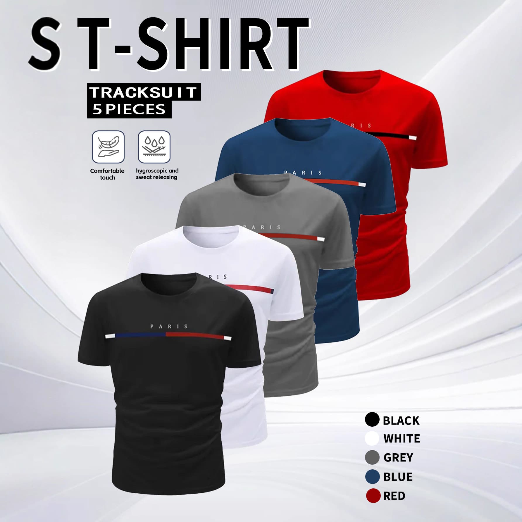 Cross-border European And American Size Best-selling Men's T-shirt, Round Neck, Short Sleeve, Quick-dry, Casual,