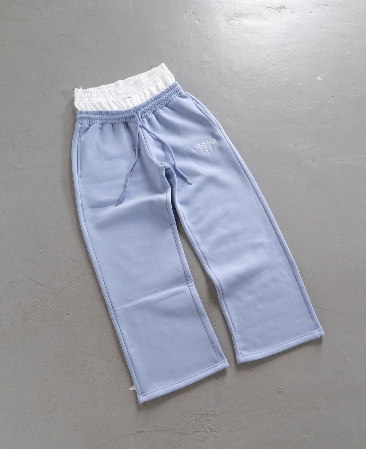 Men's Clothing Trendy Brand Retro Street Hip Hop Loose Casual Double Waist Trousers Men And Women Two Piece Sweatpants