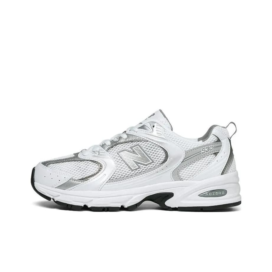 Nouvelles baskets basses Pure Original Nb530 Retro SiL Ver blanches en maille, style « dad shoes », pour la course à pied.