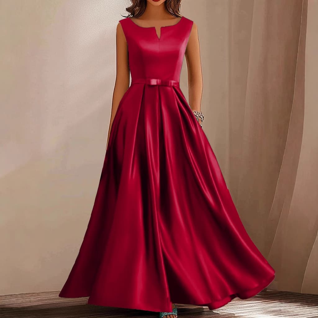 Women's Clothing Satin Large Skirt Evening Dress