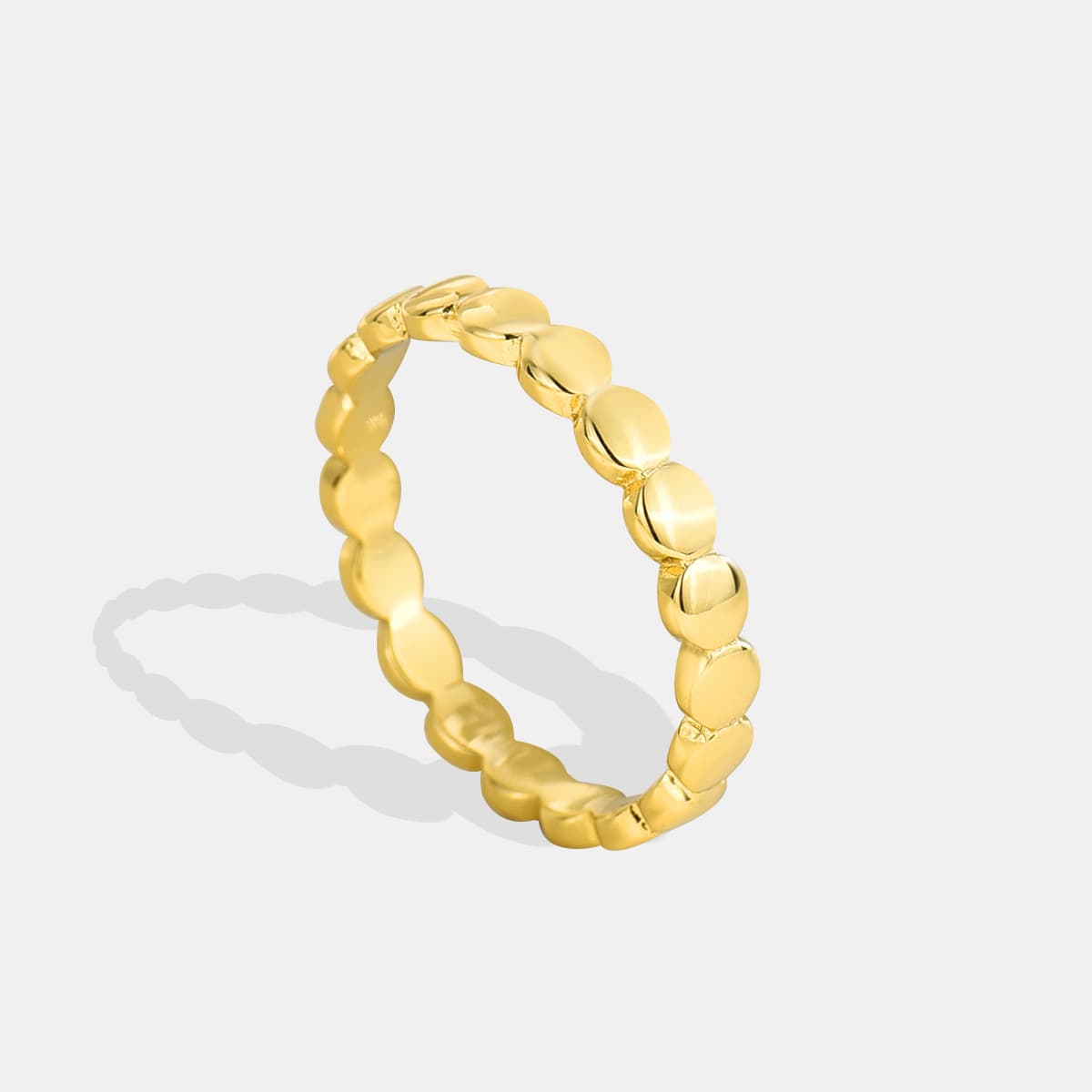 Minimalist Mirror Texture Circle Ring Retro Glossy Cold Style K Gold Plain Ring