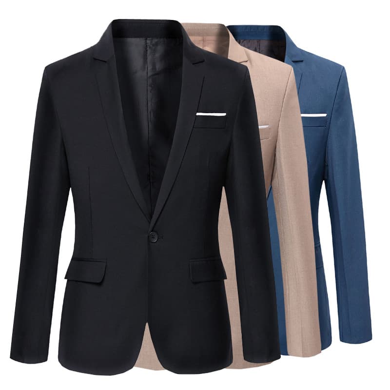 Men's Clothing Casual Suit For Men, Middle Aged And Young Business Korean Style Slim Fit Small Suit, Formal Jacket, Single Suit Top, Black
