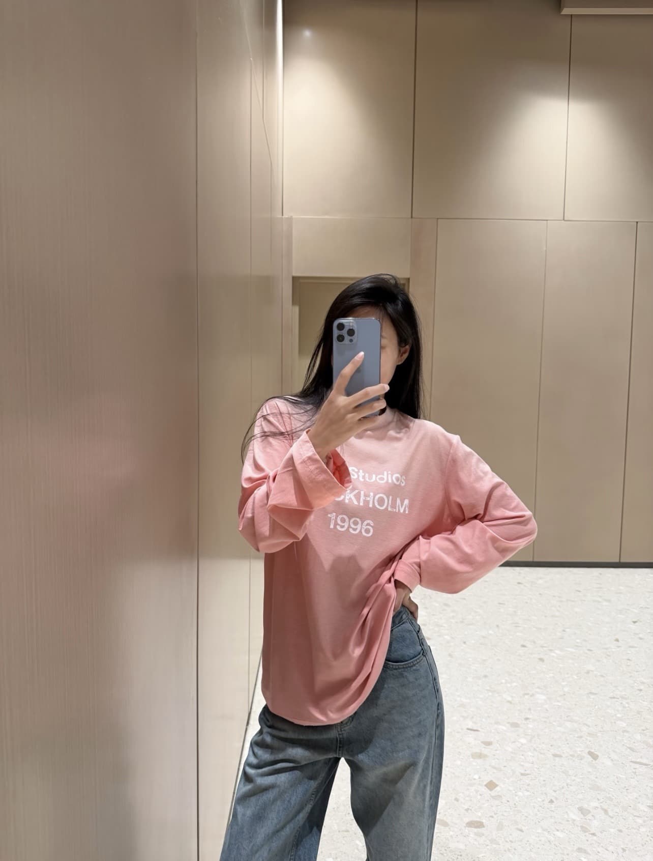 Version correcte du nouveau modèle 26, lettre avec impression du chiffre 1996, t-shirt ample à manches longues en coton-lin vieilli