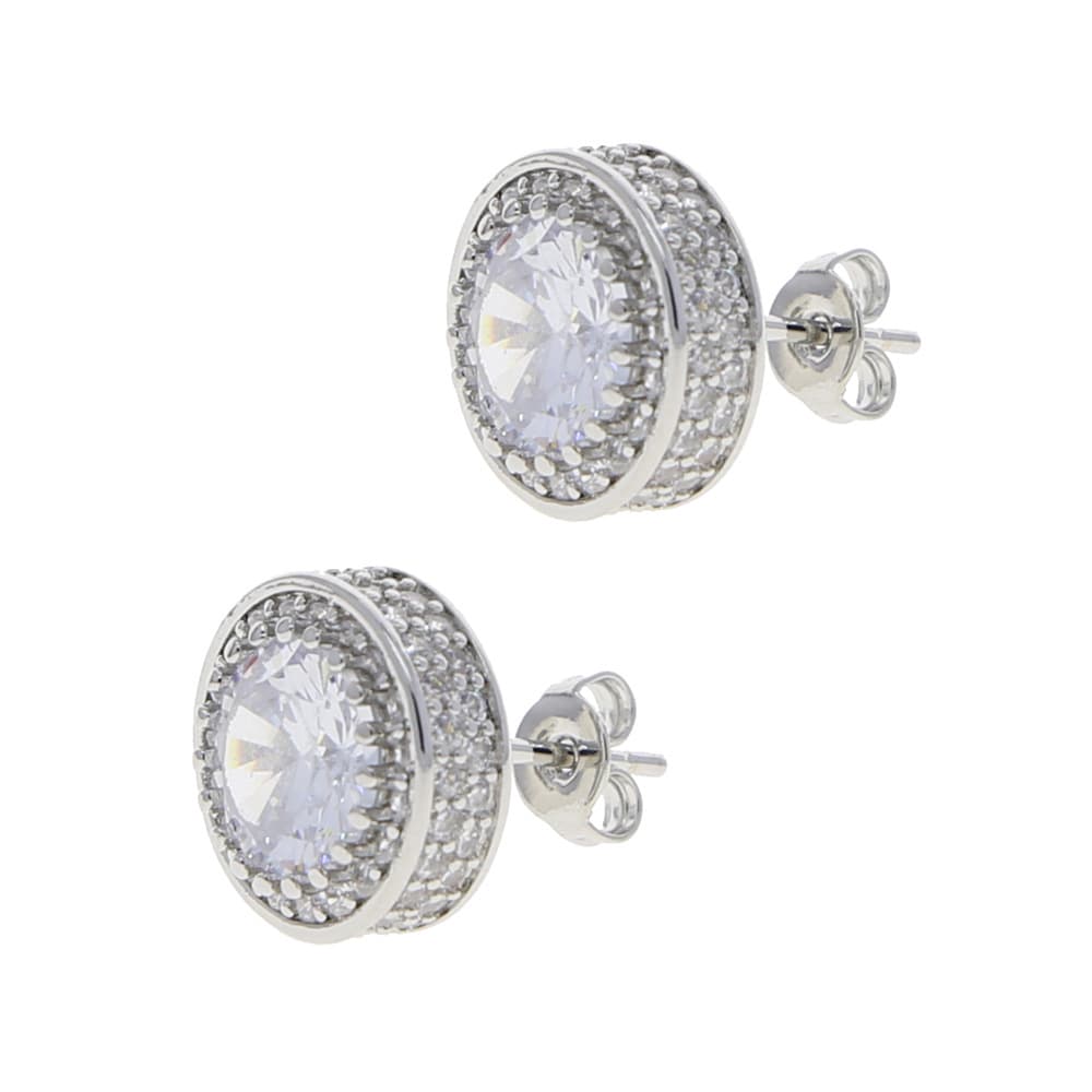 Boucles d'oreilles rondes en zircon pour hommes, style hip-hop, à la mode et simples, avec diamants