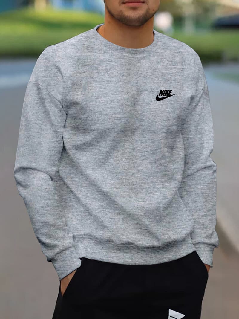 Sweat-shirt imprimé couleur unie chaud à col rond pour hommes, nouvelle collection automne et hiver