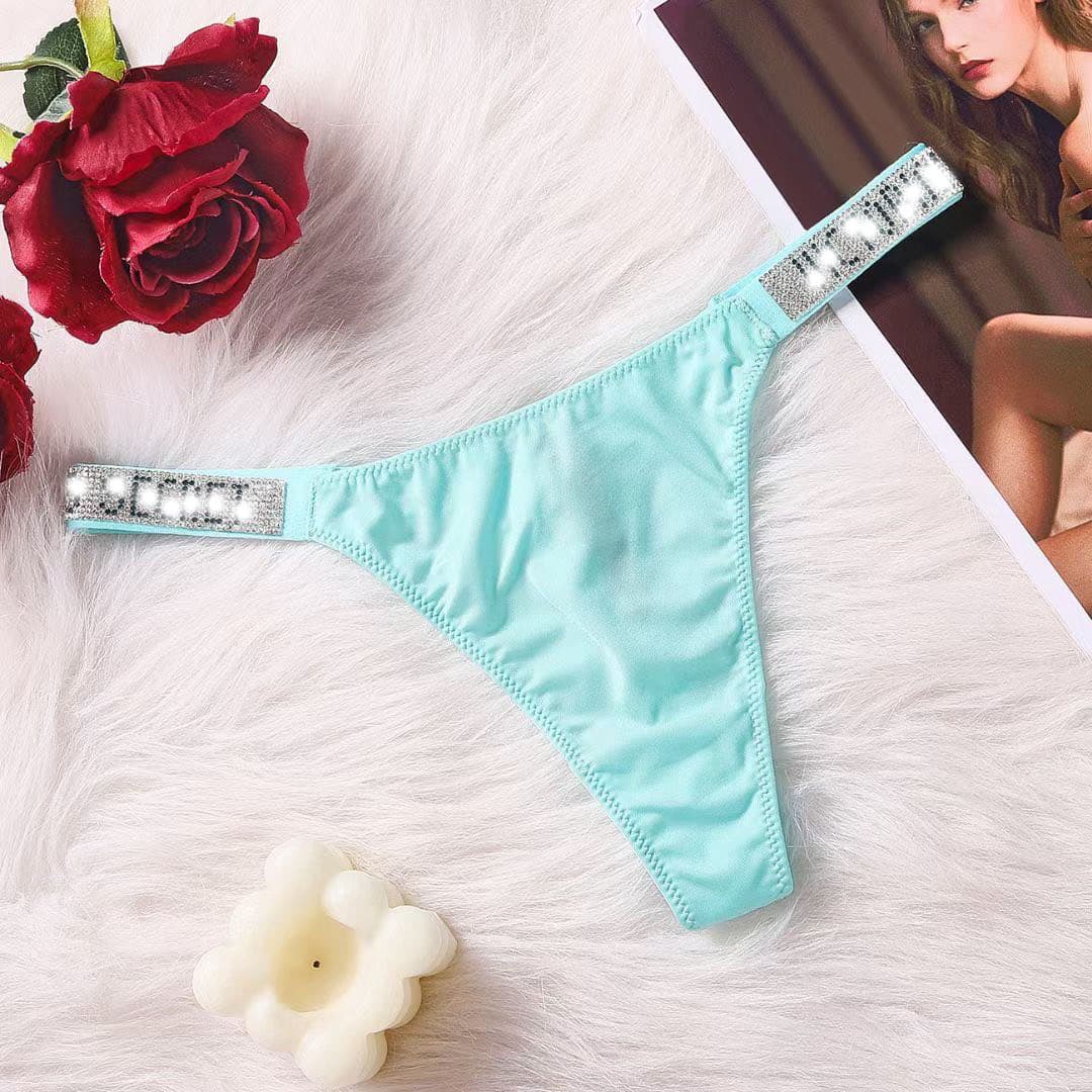 Sans couture VS lettre Glitter G String String culotte femme