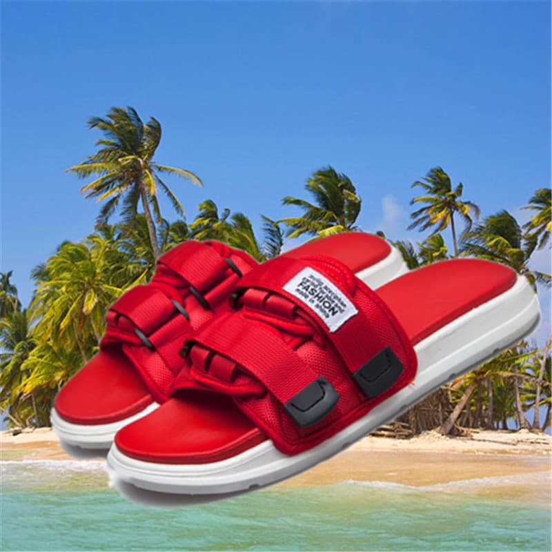 Summer Trend Fashion Casual Versatile Outwear Double Breasted Soft Sole Velcro Couple Slippers
