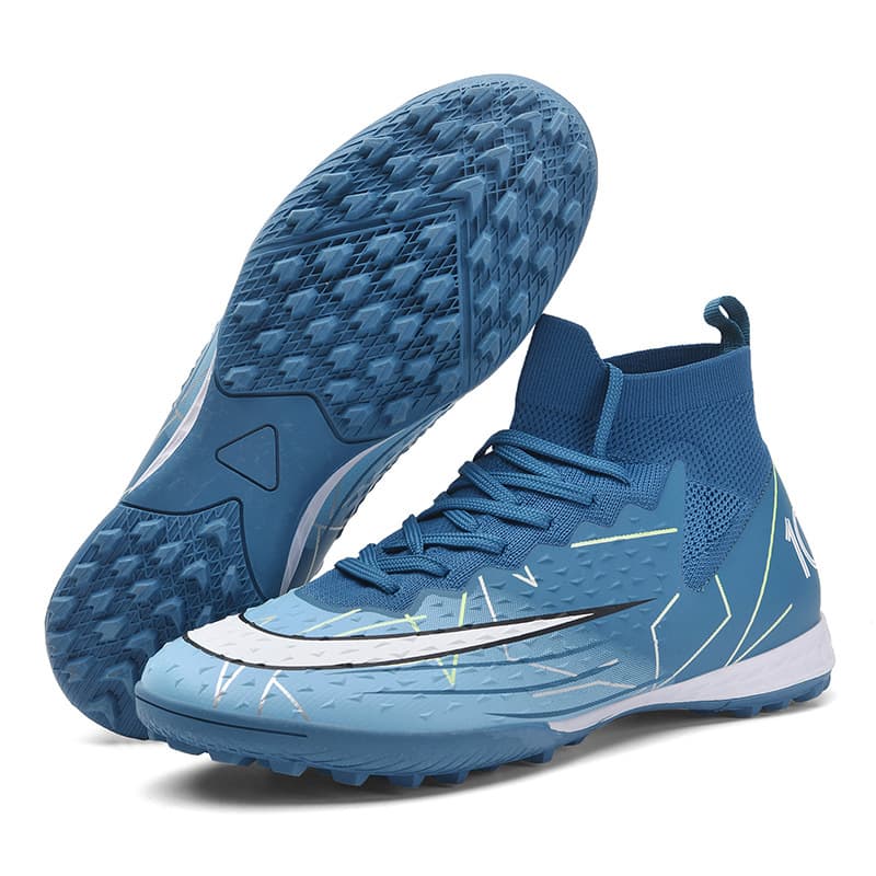 High-Top Soccer Cleats For Men & Women - Durable Synthetic Leather Upper With Anti-Slip Rubber Outsole For Indoor/Outdoor Football Training & Matches